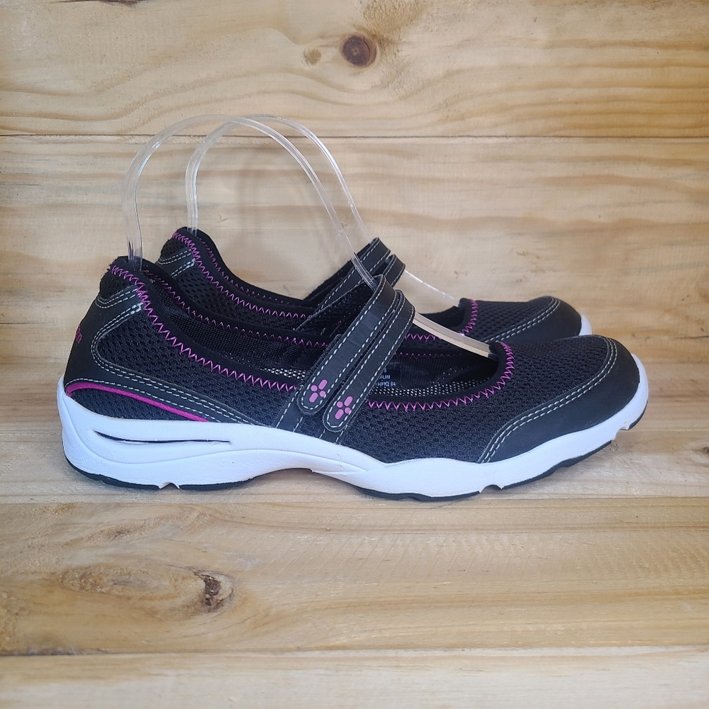LL Bean Comfort Mesh Mary Jane's Womens 8 Black Pink